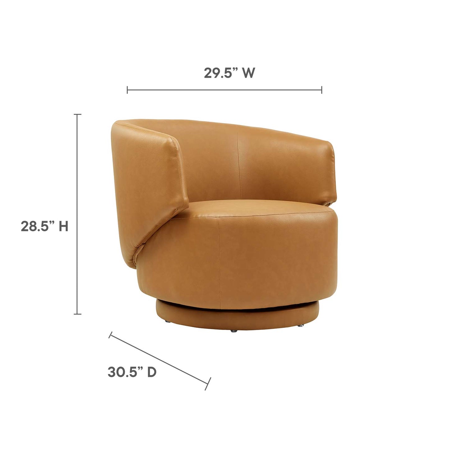 Celestia Vegan Leather Fabric and Wood Swivel Chair By Modway - EEI-6358 | Lounge Chairs | Modishstore - 8
