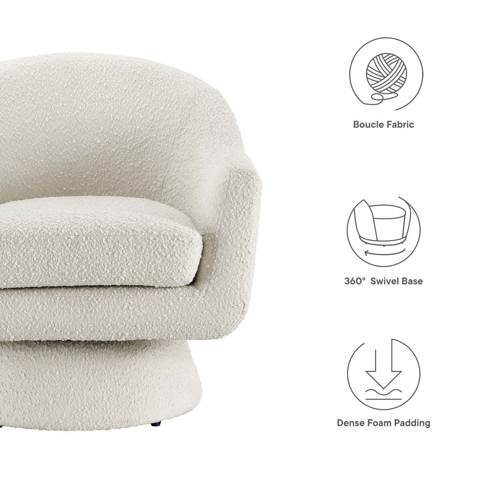 Astral Boucle Fabric Boucle Fabric Swivel Chair By Modway - EEI-6359 | Armchairs | Modishstore - 6