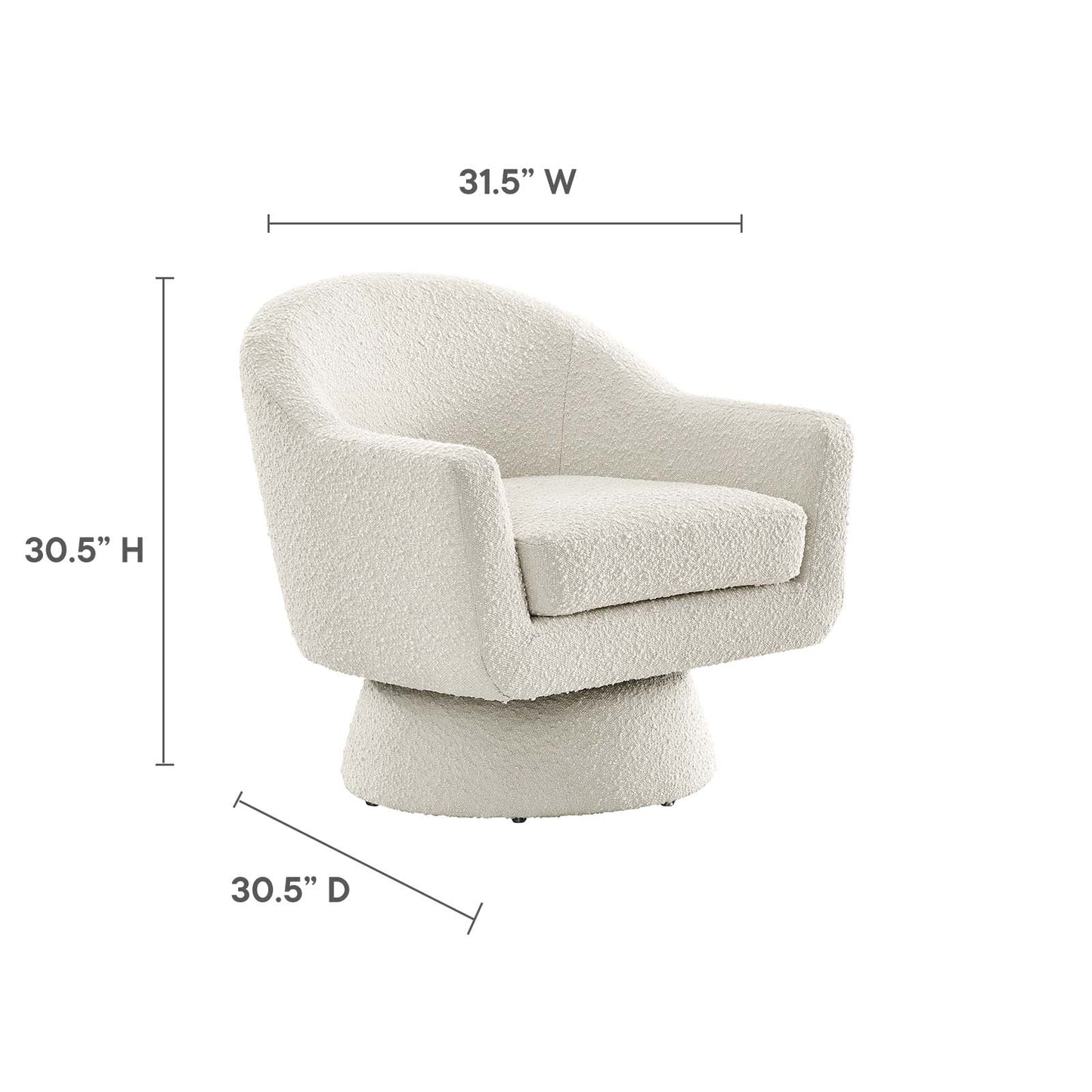 Astral Boucle Fabric Boucle Fabric Swivel Chair By Modway - EEI-6359 | Armchairs | Modishstore - 7