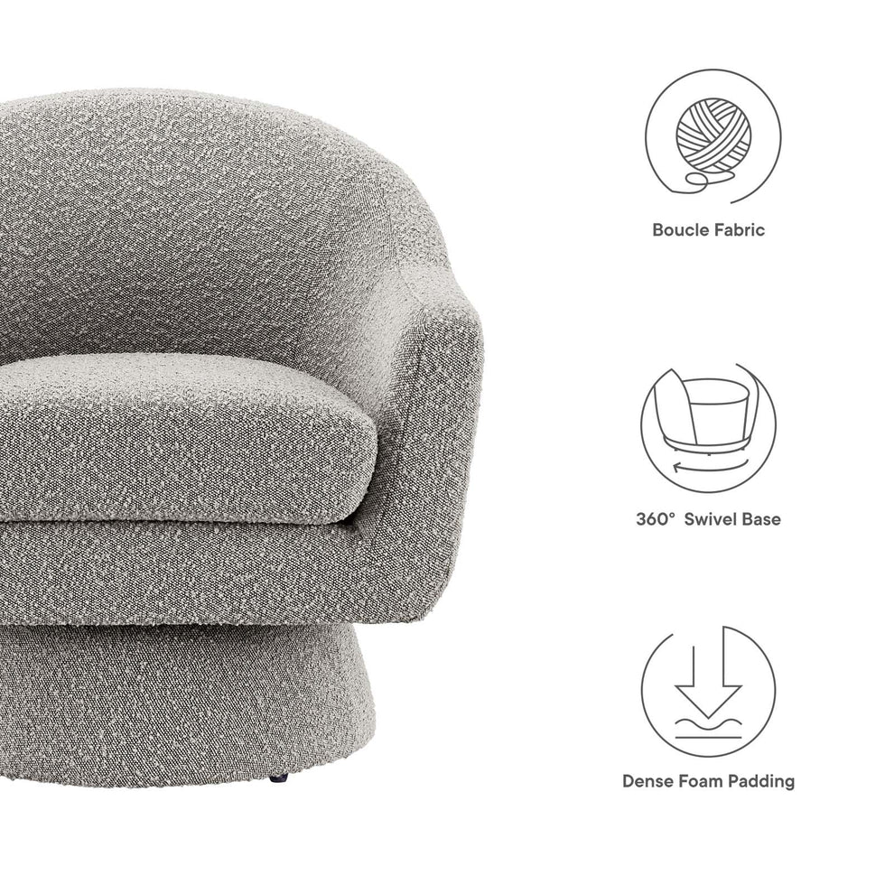 Astral Boucle Fabric Boucle Fabric Swivel Chair By Modway - EEI-6359 | Armchairs | Modishstore - 14