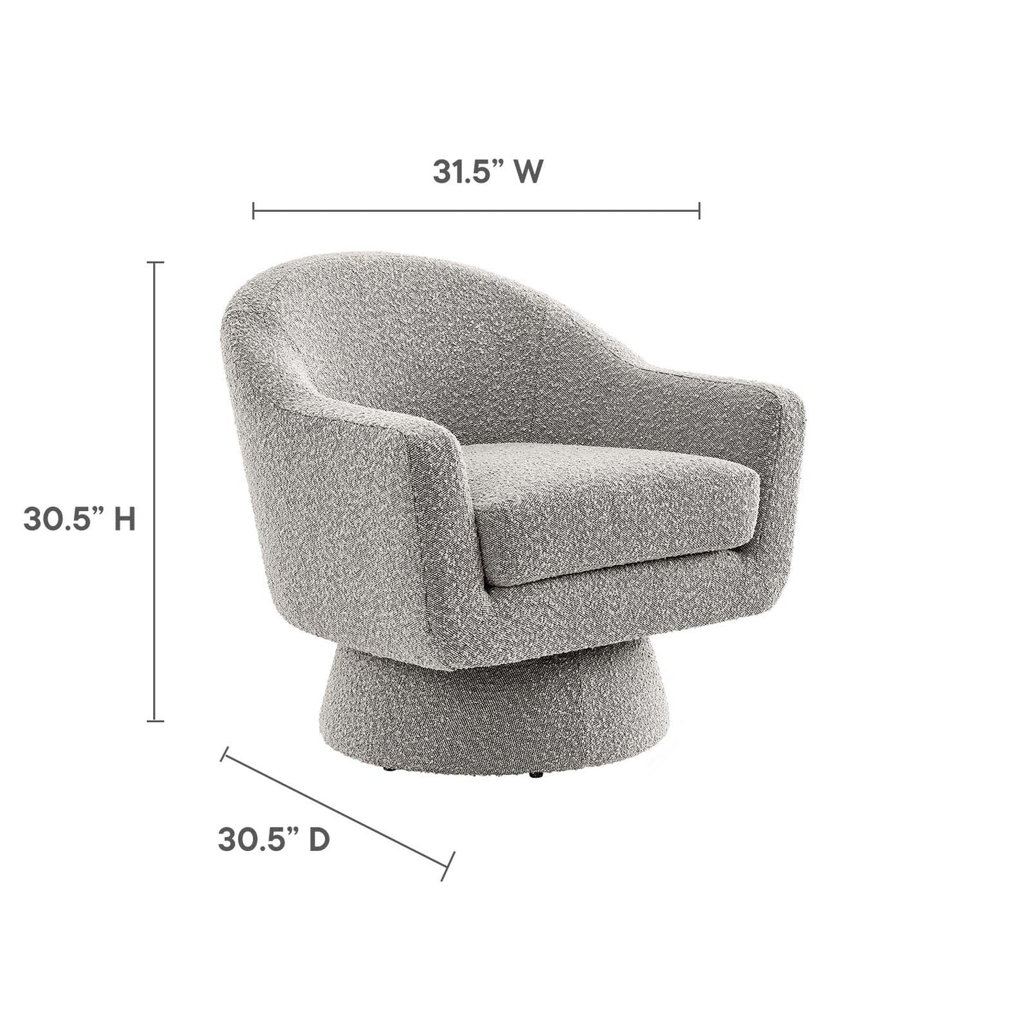 Astral Boucle Fabric Boucle Fabric Swivel Chair By Modway - EEI-6359 | Armchairs | Modishstore - 15