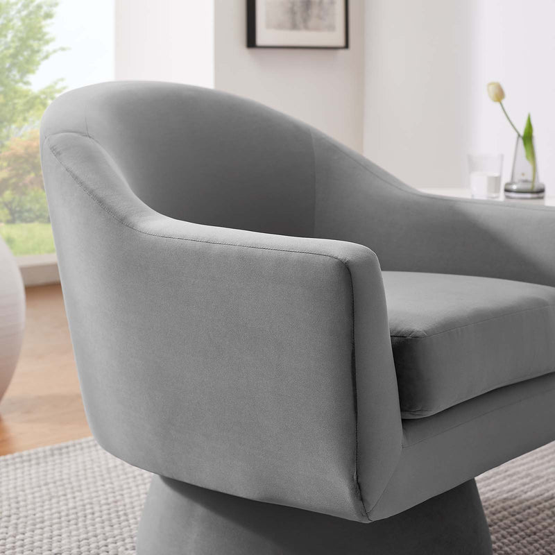 Astral Performance Velvet Fabric and Wood Swivel Chair By Modway - EEI-6360 | Armchairs | Modishstore - 1