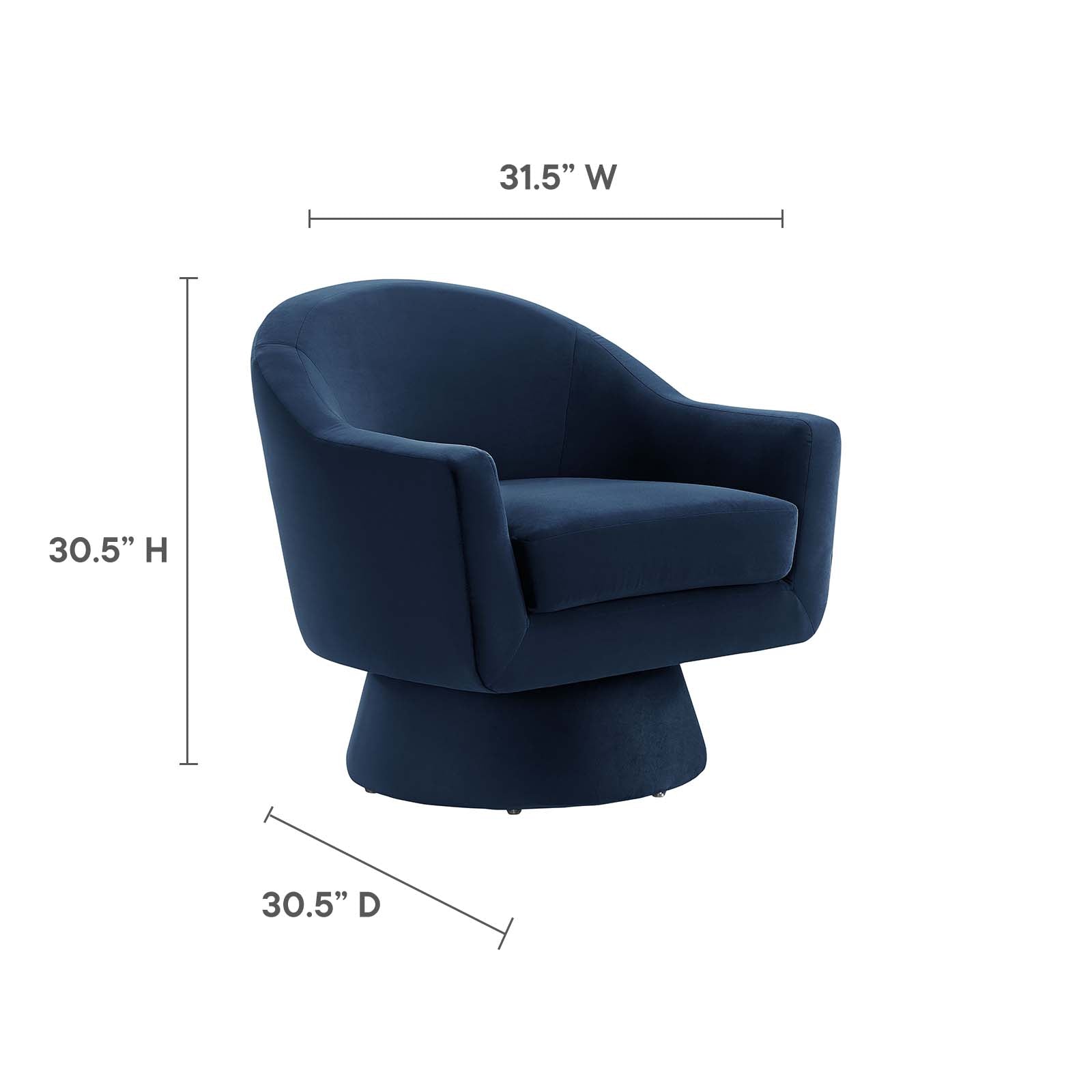 Astral Performance Velvet Fabric and Wood Swivel Chair By Modway - EEI-6360 | Armchairs | Modishstore - 15