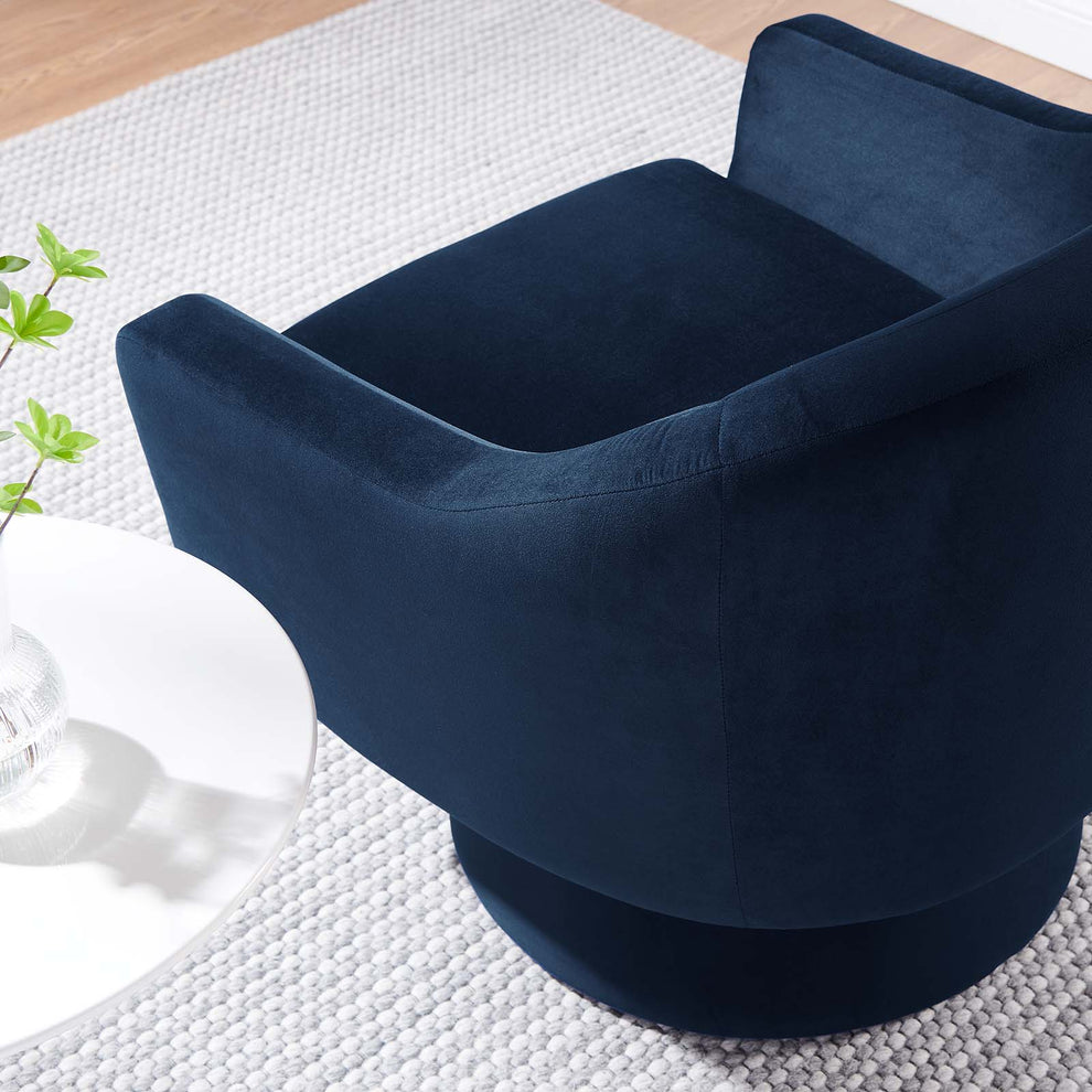 Astral Performance Velvet Fabric and Wood Swivel Chair By Modway - EEI-6360 | Armchairs | Modishstore - 16