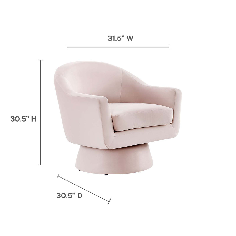 Astral Performance Velvet Fabric and Wood Swivel Chair By Modway - EEI-6360 | Armchairs | Modishstore - 23