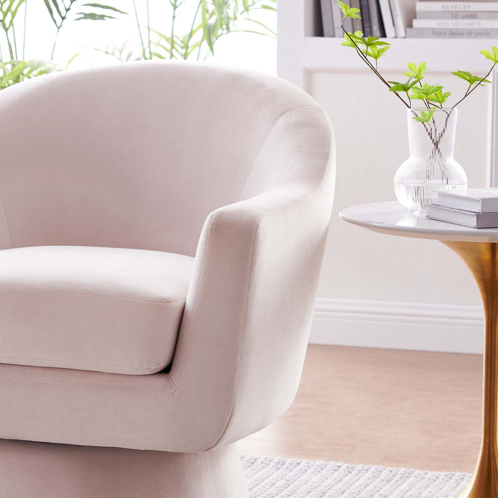 Astral Performance Velvet Fabric and Wood Swivel Chair By Modway - EEI-6360 | Armchairs | Modishstore - 24