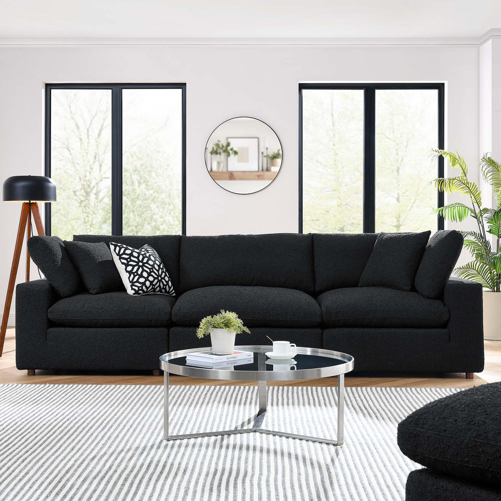 Commix Down Filled Overstuffed Boucle Fabric 3-Seater Sofa By Modway - EEI-6362 | Sofas | Modishstore - 1