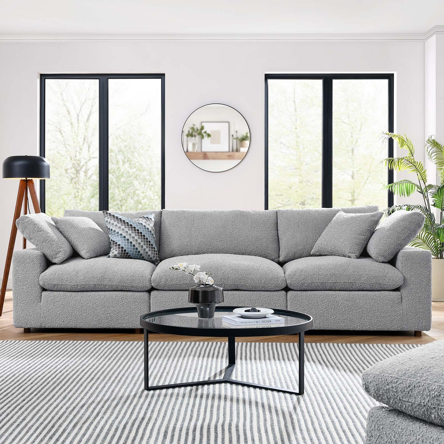 Commix Down Filled Overstuffed Boucle Fabric 3-Seater Sofa By Modway - EEI-6362 | Sofas | Modishstore - 15