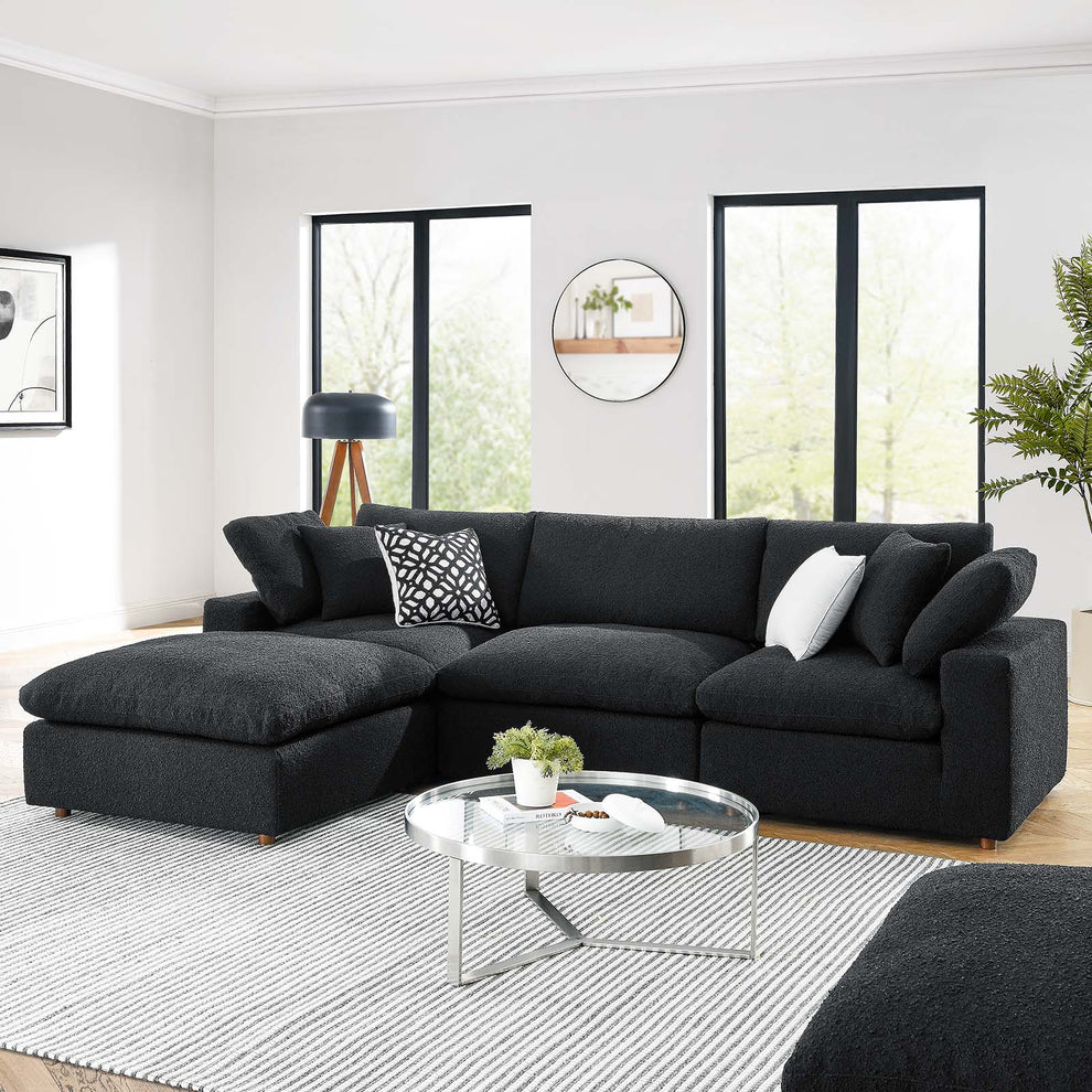 Commix Down Filled Overstuffed Boucle Fabric 4-Piece Sectional Sofa By Modway - EEI-6363 | Sectional | Modishstore - 1