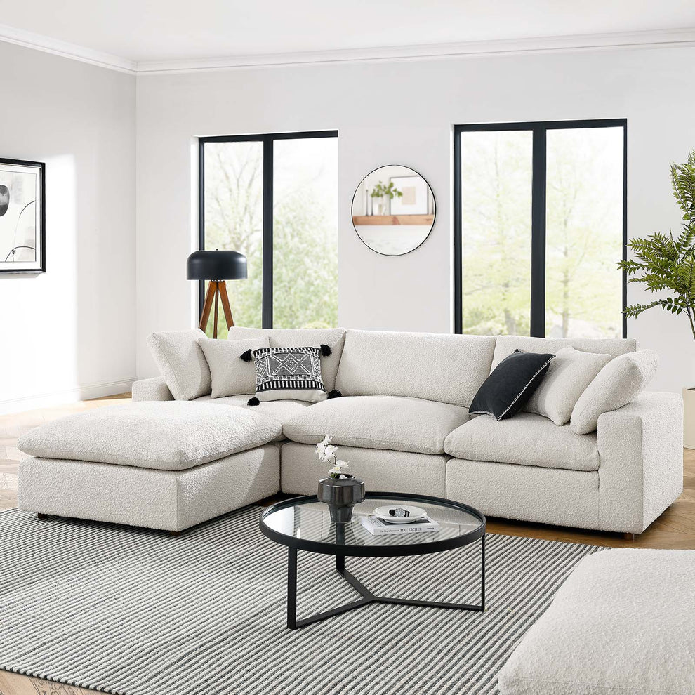 Commix Down Filled Overstuffed Boucle Fabric 4-Piece Sectional Sofa By Modway - EEI-6363 | Sectional | Modishstore - 10