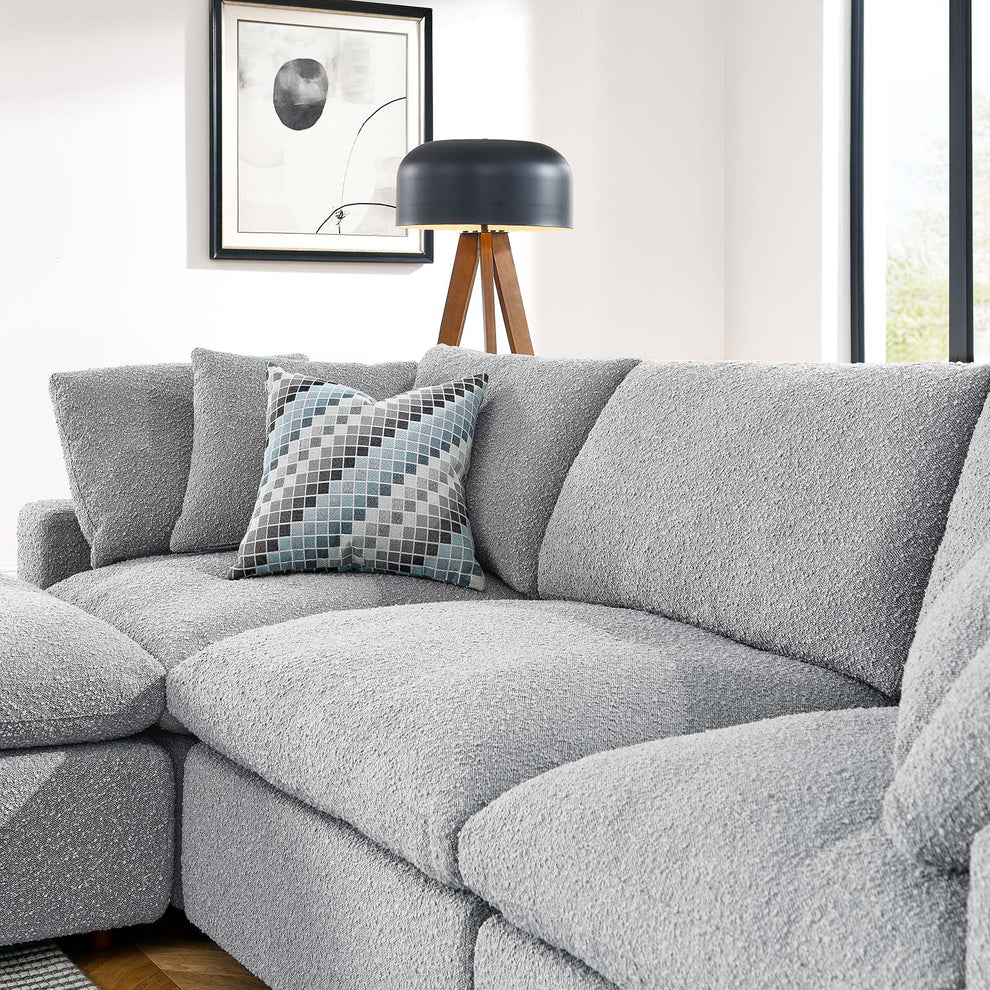 Commix Down Filled Overstuffed Boucle Fabric 4-Piece Sectional Sofa By Modway - EEI-6363 | Sectional | Modishstore - 14