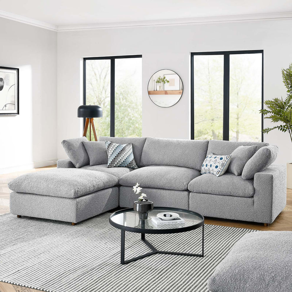Commix Down Filled Overstuffed Boucle Fabric 4-Piece Sectional Sofa By Modway - EEI-6363 | Sectional | Modishstore - 15
