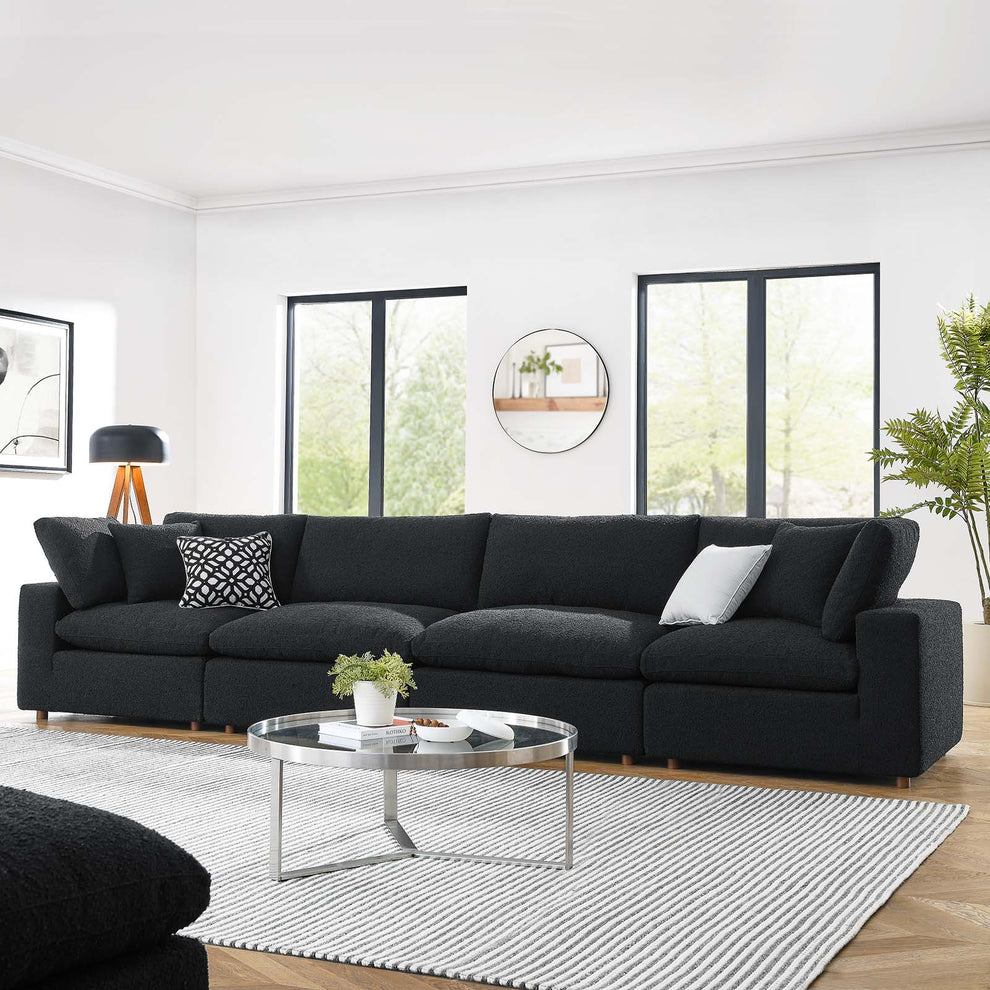 Commix Down Filled Overstuffed Boucle Fabric 4-Seater Sofa By Modway - EEI-6364 | Sofas | Modishstore - 1