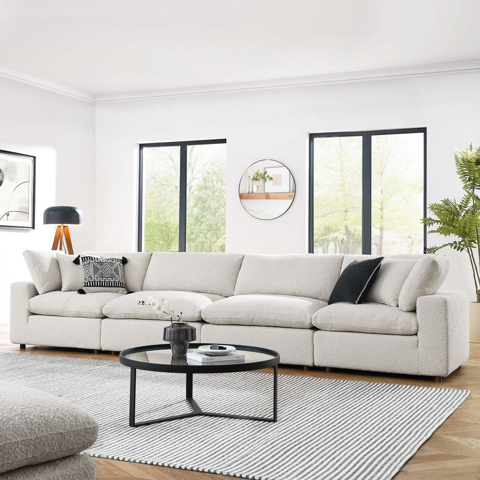 Commix Down Filled Overstuffed Boucle Fabric 4-Seater Sofa By Modway - EEI-6364 | Sofas | Modishstore - 10