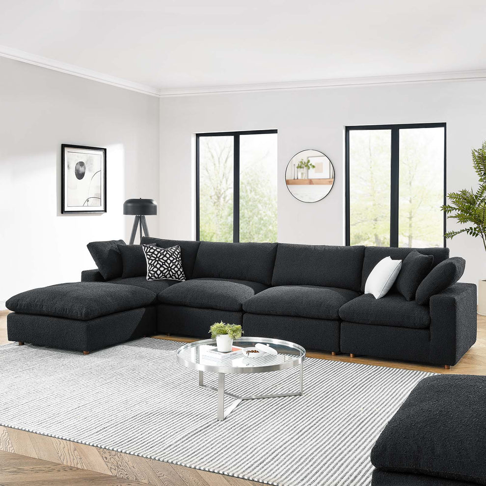 Commix Down Filled Overstuffed Boucle Fabric 5-Piece Sectional Sofa By Modway - EEI-6365 | Sectional | Modishstore - 1