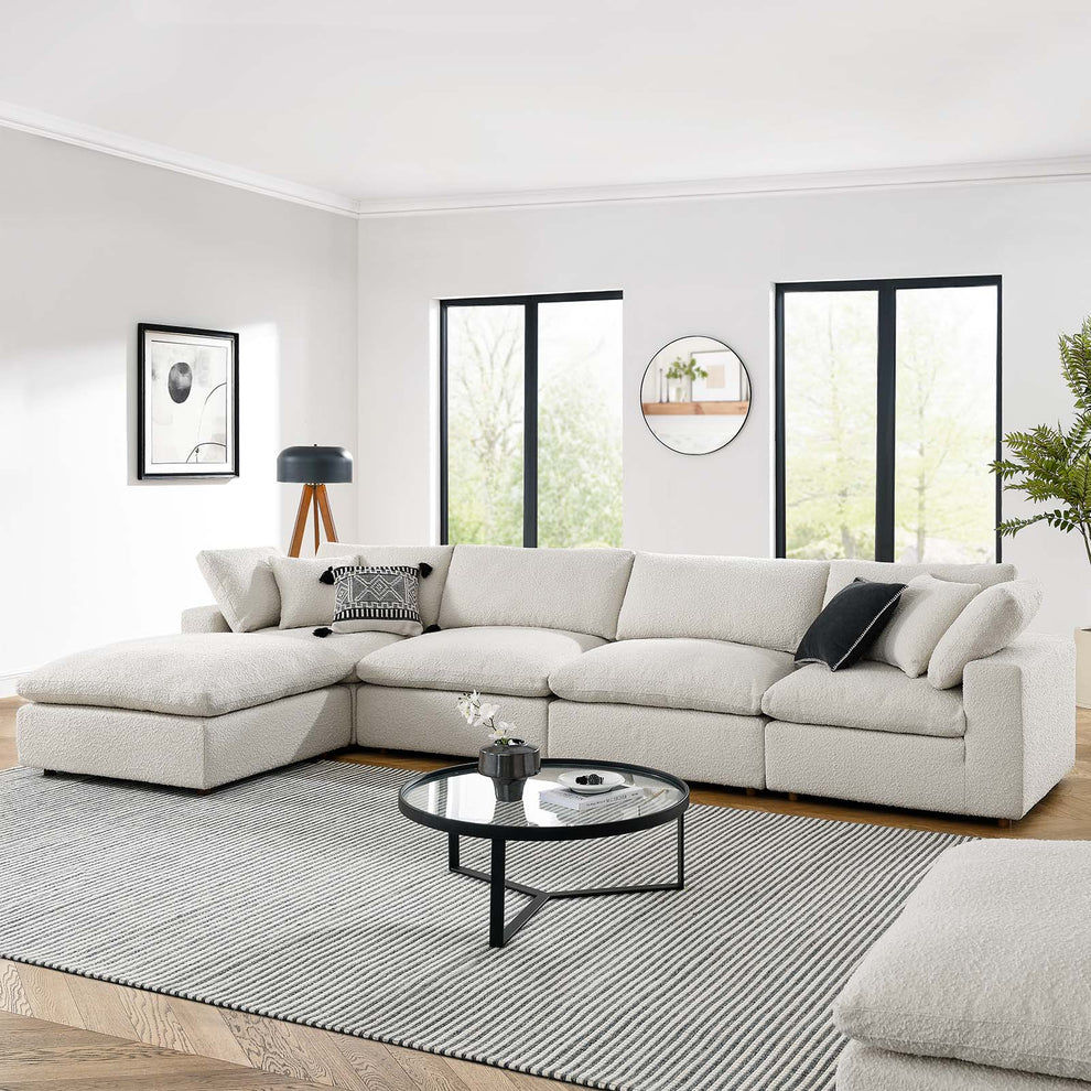 Commix Down Filled Overstuffed Boucle Fabric 5-Piece Sectional Sofa By Modway - EEI-6365 | Sectional | Modishstore - 10