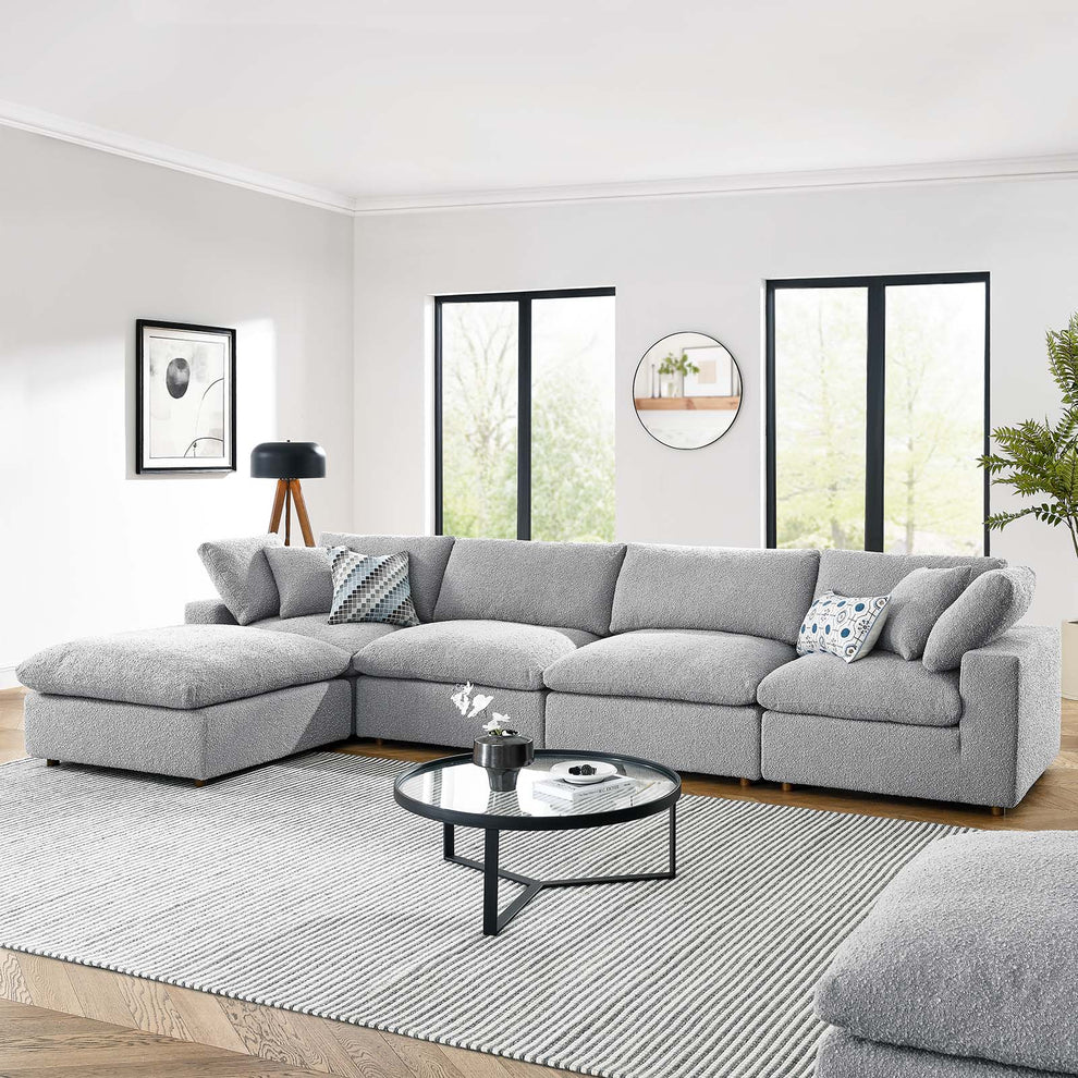 Commix Down Filled Overstuffed Boucle Fabric 5-Piece Sectional Sofa By Modway - EEI-6365 | Sectional | Modishstore - 15