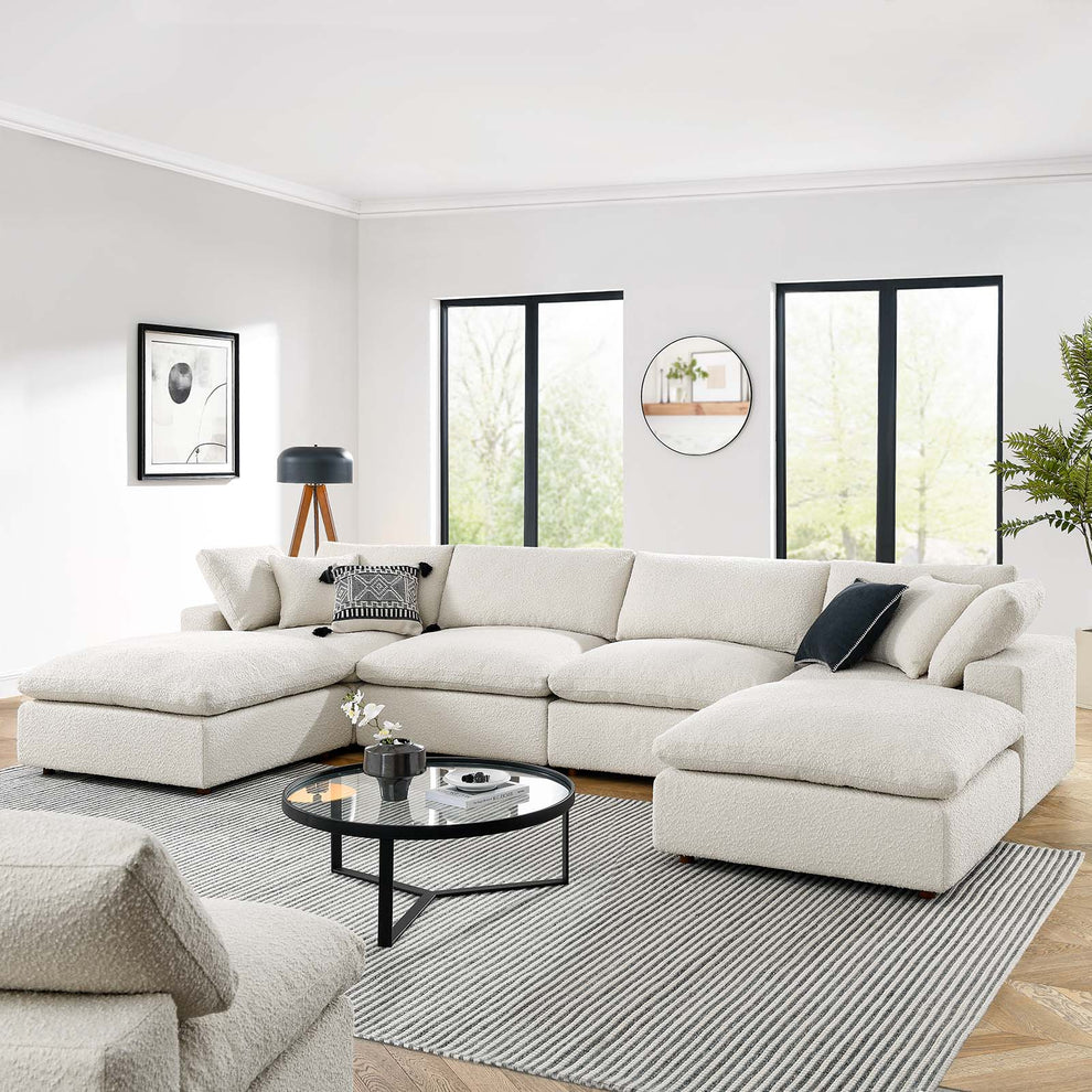 Commix Down Filled Overstuffed Boucle 6-Piece Sectional Sofa By Modway - EEI-6366 | Sectional | Modishstore - 10
