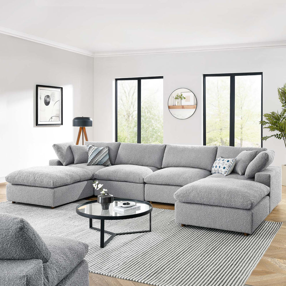 Commix Down Filled Overstuffed Boucle 6-Piece Sectional Sofa By Modway - EEI-6366 | Sectional | Modishstore - 15