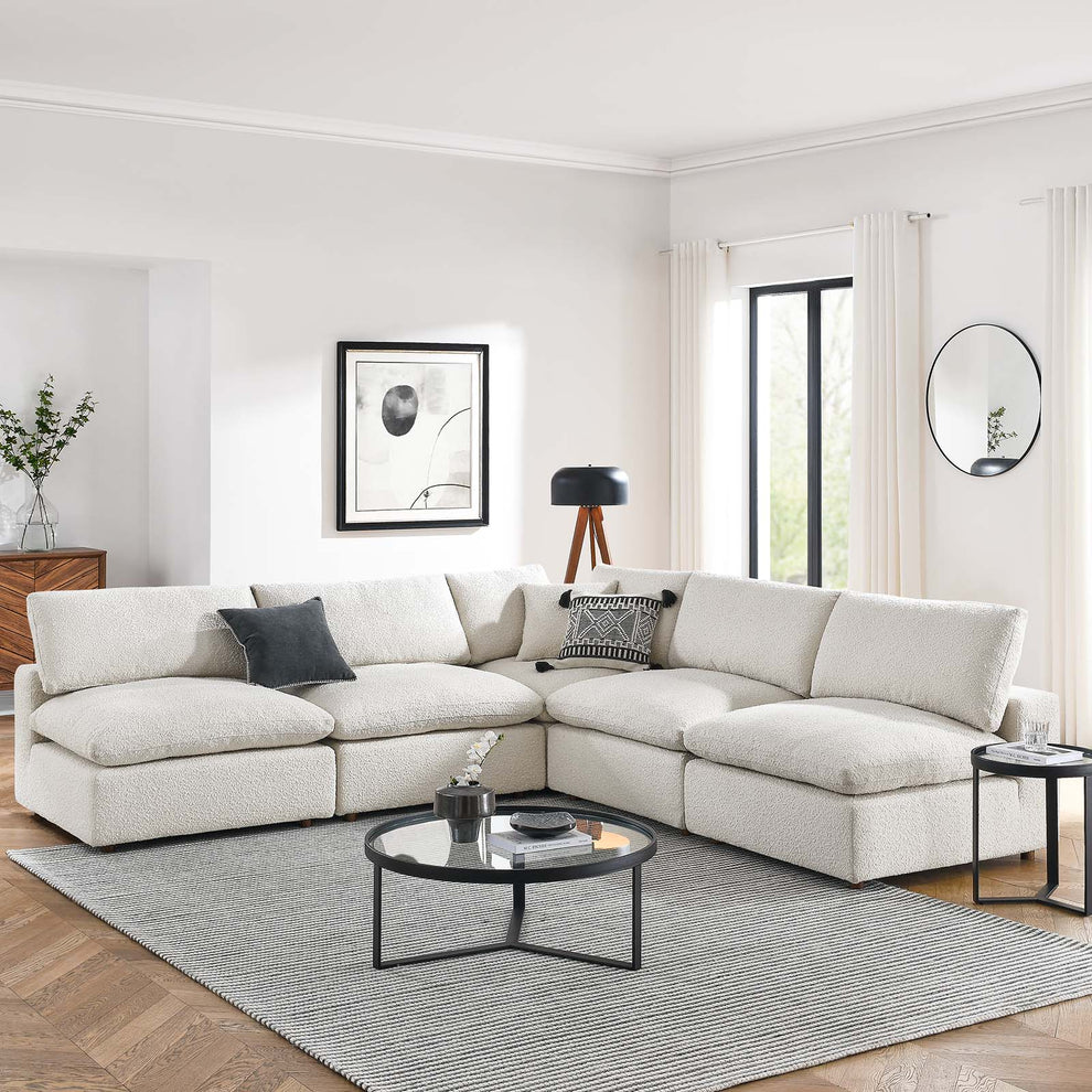 Commix Down Filled Overstuffed Boucle Fabric 5-Piece Sectional Sofa By Modway - EEI-6367 | Sectional | Modishstore - 10