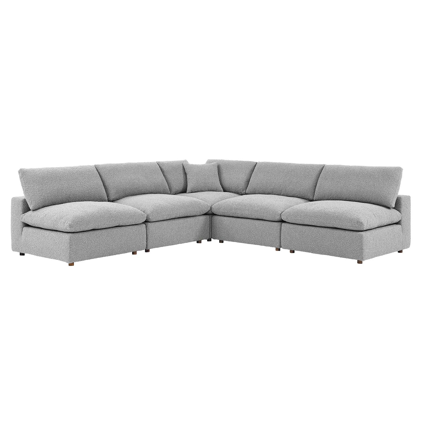 Commix Down Filled Overstuffed Boucle Fabric 5-Piece Sectional Sofa By Modway - EEI-6367 | Sectional | Modishstore - 11