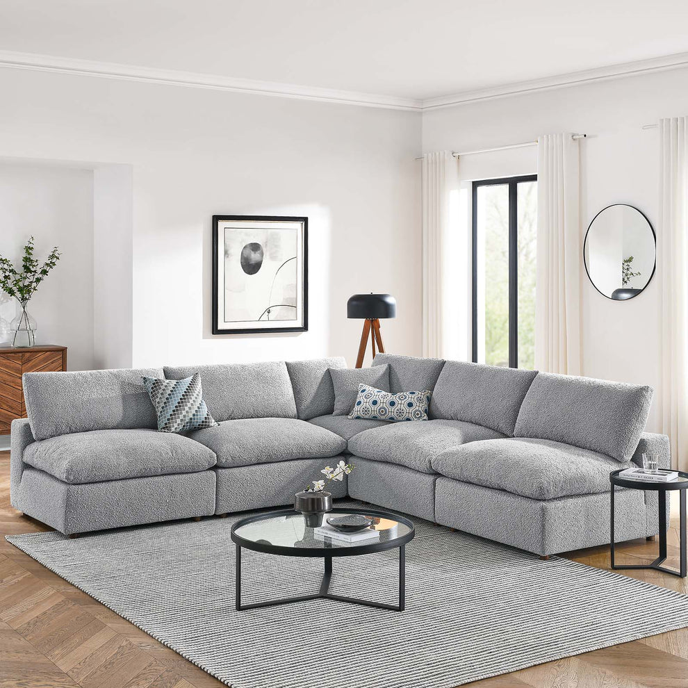 Commix Down Filled Overstuffed Boucle Fabric 5-Piece Sectional Sofa By Modway - EEI-6367 | Sectional | Modishstore - 15
