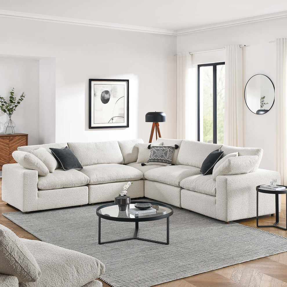 Commix Down Filled Overstuffed Boucle 5-Piece Sectional Sofa By Modway - EEI-6368 | Sectional | Modishstore - 10