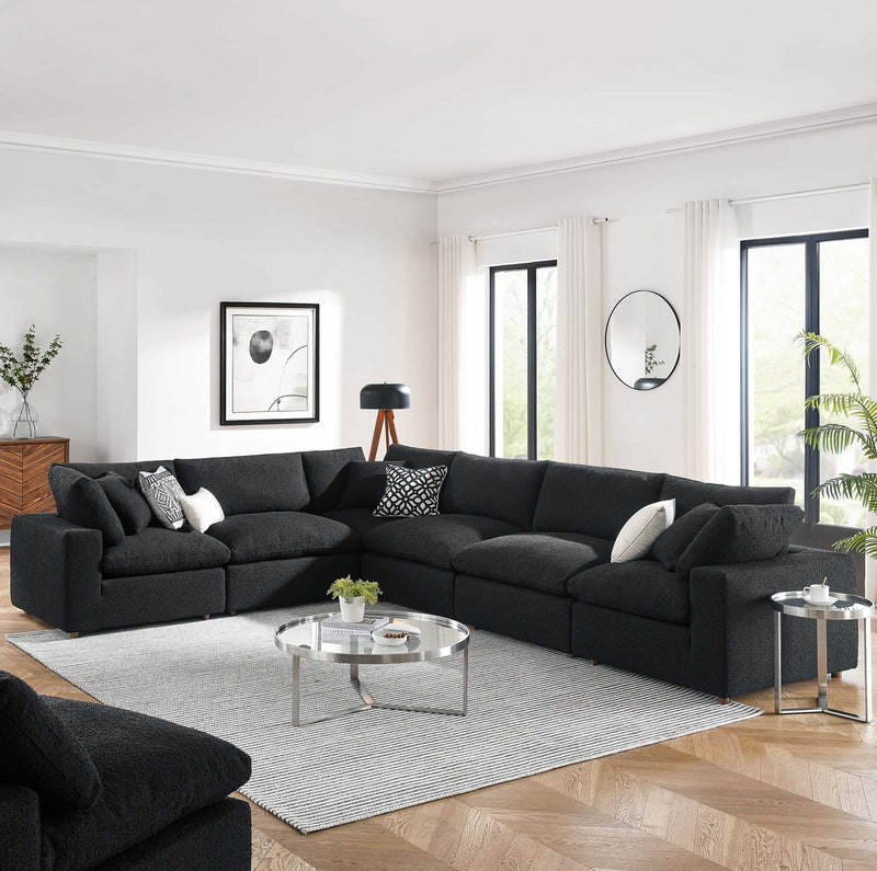 Commix Down Filled Overstuffed Boucle Fabric 6-Piece Sectional Sofa By Modway - EEI-6369 | Sectional | Modishstore - 1