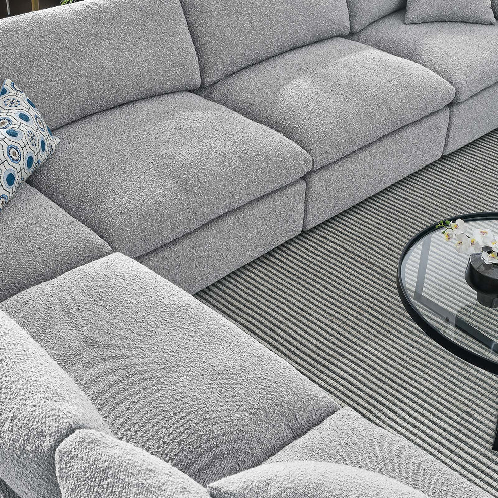 Commix Down Filled Overstuffed Boucle Fabric 6-Piece Sectional Sofa By Modway - EEI-6369 | Sectional | Modishstore - 14