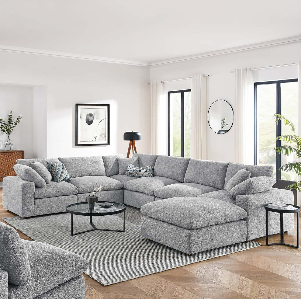 Commix Down Filled Overstuffed Boucle 7-Piece Sectional Sofa By Modway - EEI-6370 | Sectional | Modishstore - 15