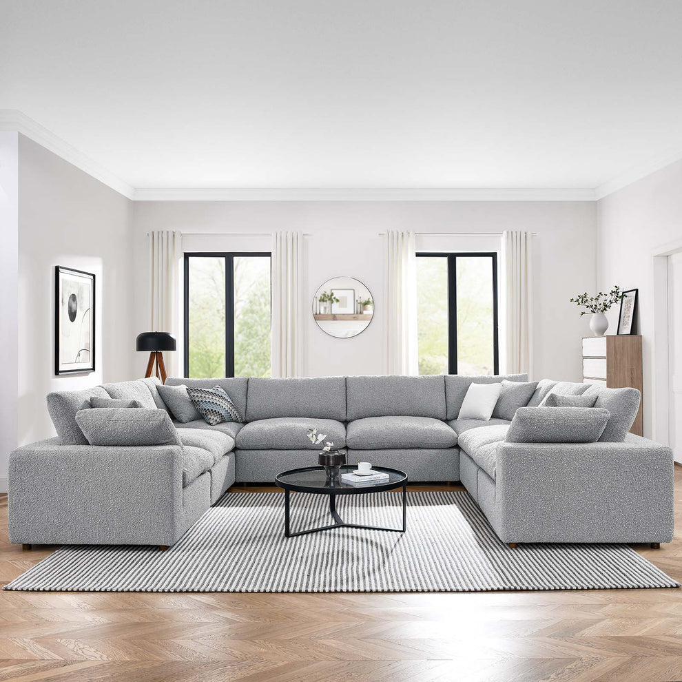 Commix Down Filled Overstuffed Boucle Fabric 8-Piece Sectional Sofa By Modway - EEI-6371 | Sectional | Modishstore - 15