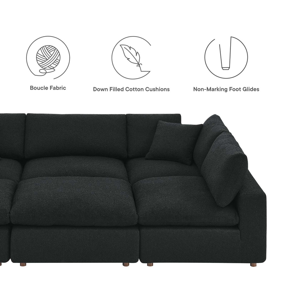 Commix Down Filled Overstuffed Boucle Fabric 6-Piece Sectional Sofa By Modway - EEI-6372 | Sectional | Modishstore - 4