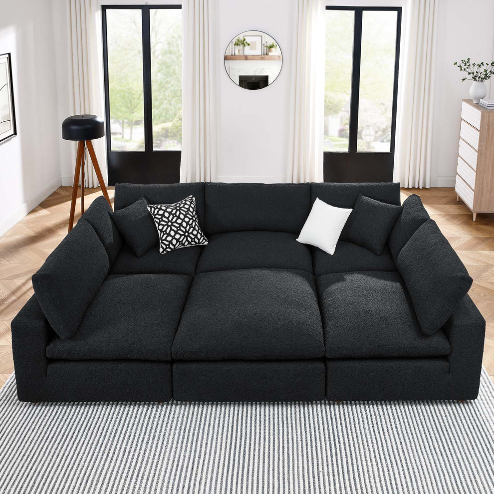 Commix Down Filled Overstuffed Boucle Fabric 6-Piece Sectional Sofa By Modway - EEI-6372 | Sectional | Modishstore - 1