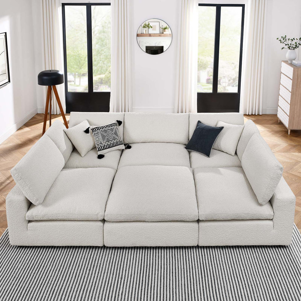Commix Down Filled Overstuffed Boucle Fabric 6-Piece Sectional Sofa By Modway - EEI-6372 | Sectional | Modishstore - 10