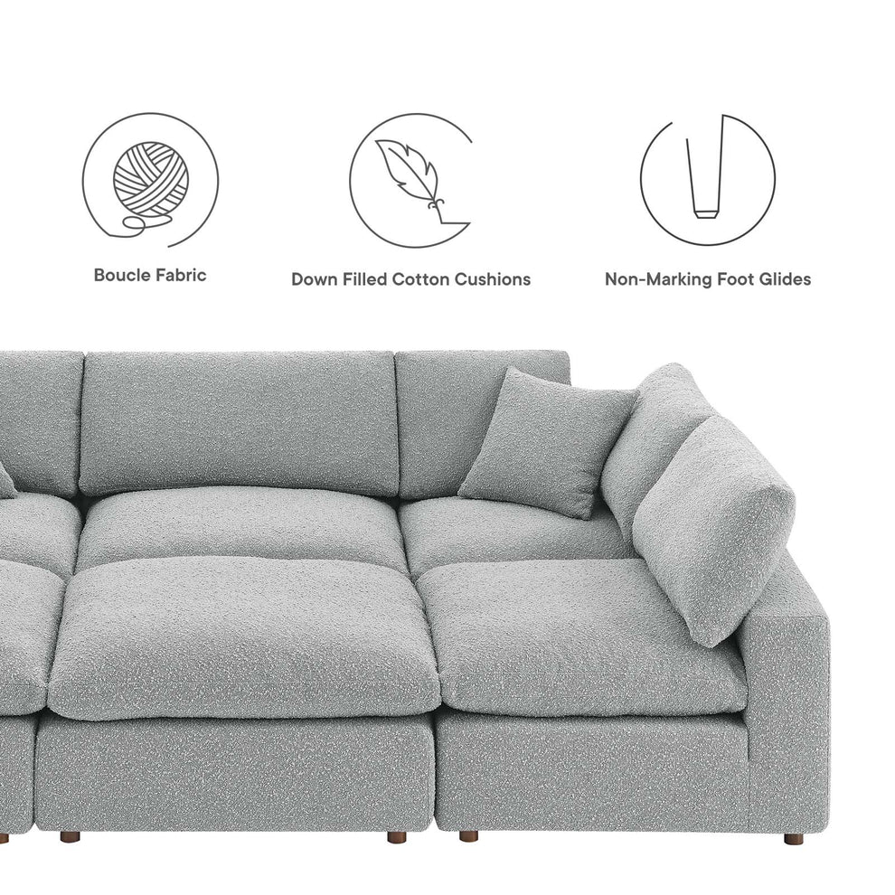 Commix Down Filled Overstuffed Boucle Fabric 6-Piece Sectional Sofa By Modway - EEI-6372 | Sectional | Modishstore - 13