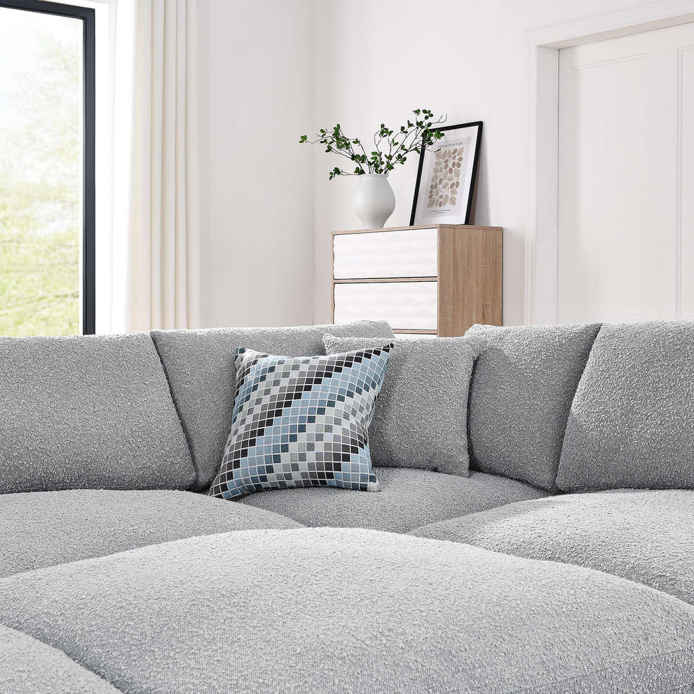 Commix Down Filled Overstuffed Boucle Fabric 6-Piece Sectional Sofa By Modway - EEI-6372 | Sectional | Modishstore - 14