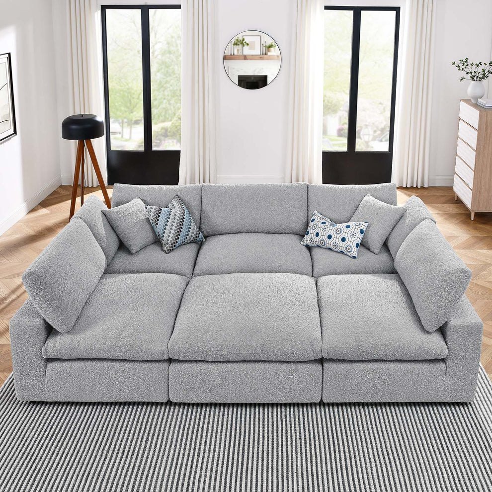 Commix Down Filled Overstuffed Boucle Fabric 6-Piece Sectional Sofa By Modway - EEI-6372 | Sectional | Modishstore - 15