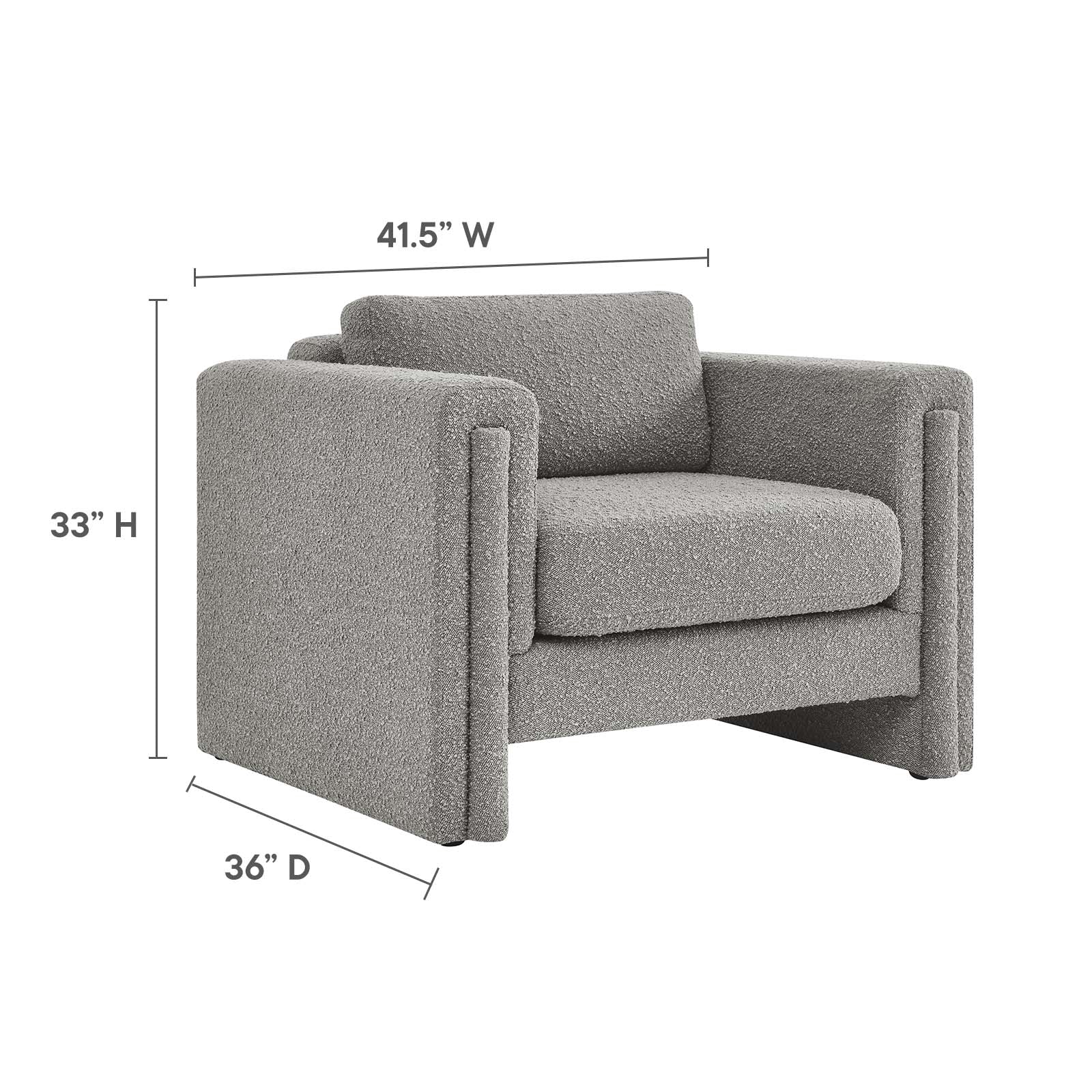 Visible Boucle Fabric Armchair By Modway - EEI-6374 | Armchairs | Modishstore - 24