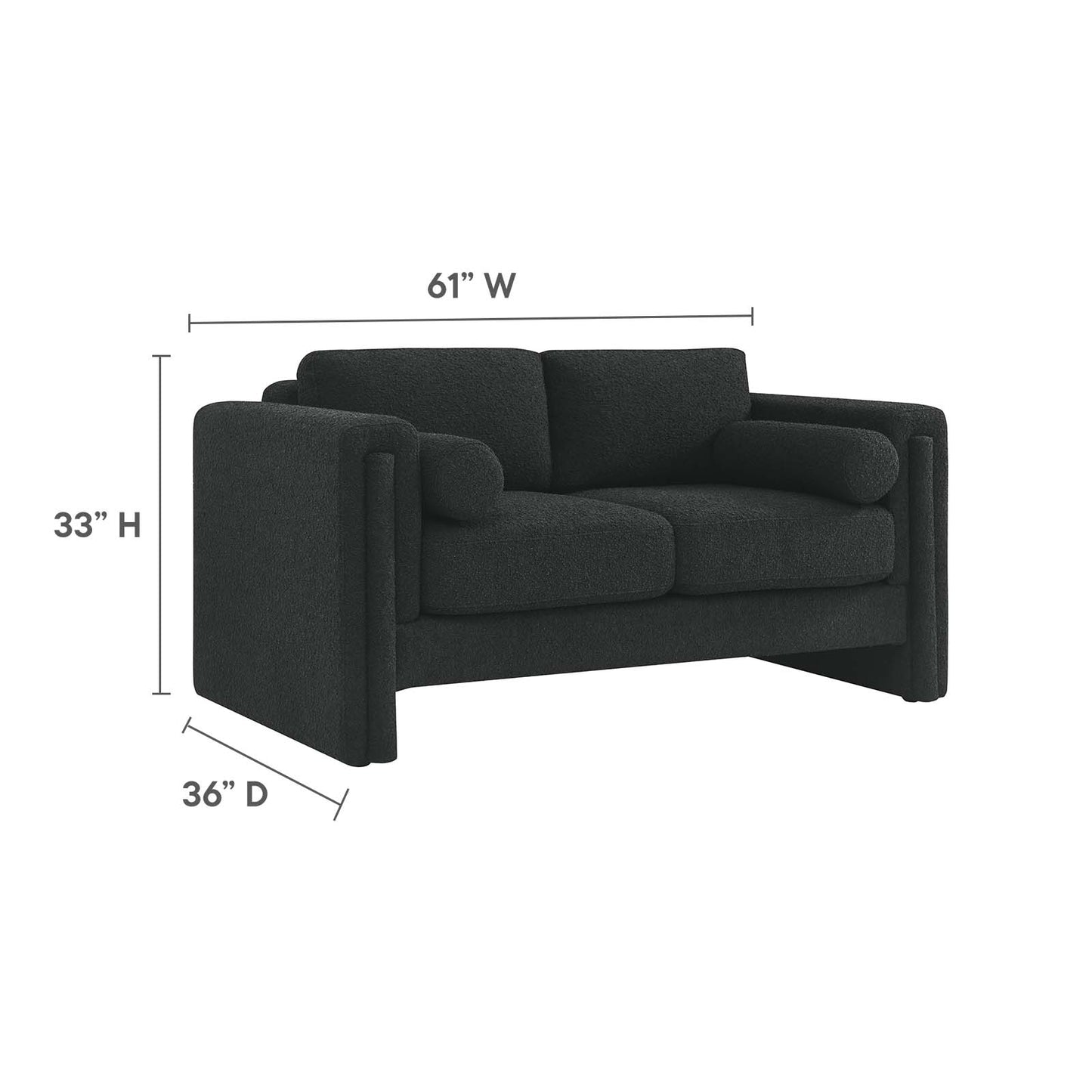 Visible Boucle Fabric Loveseat By Modway - EEI-6376 | Loveseats | Modishstore - 8