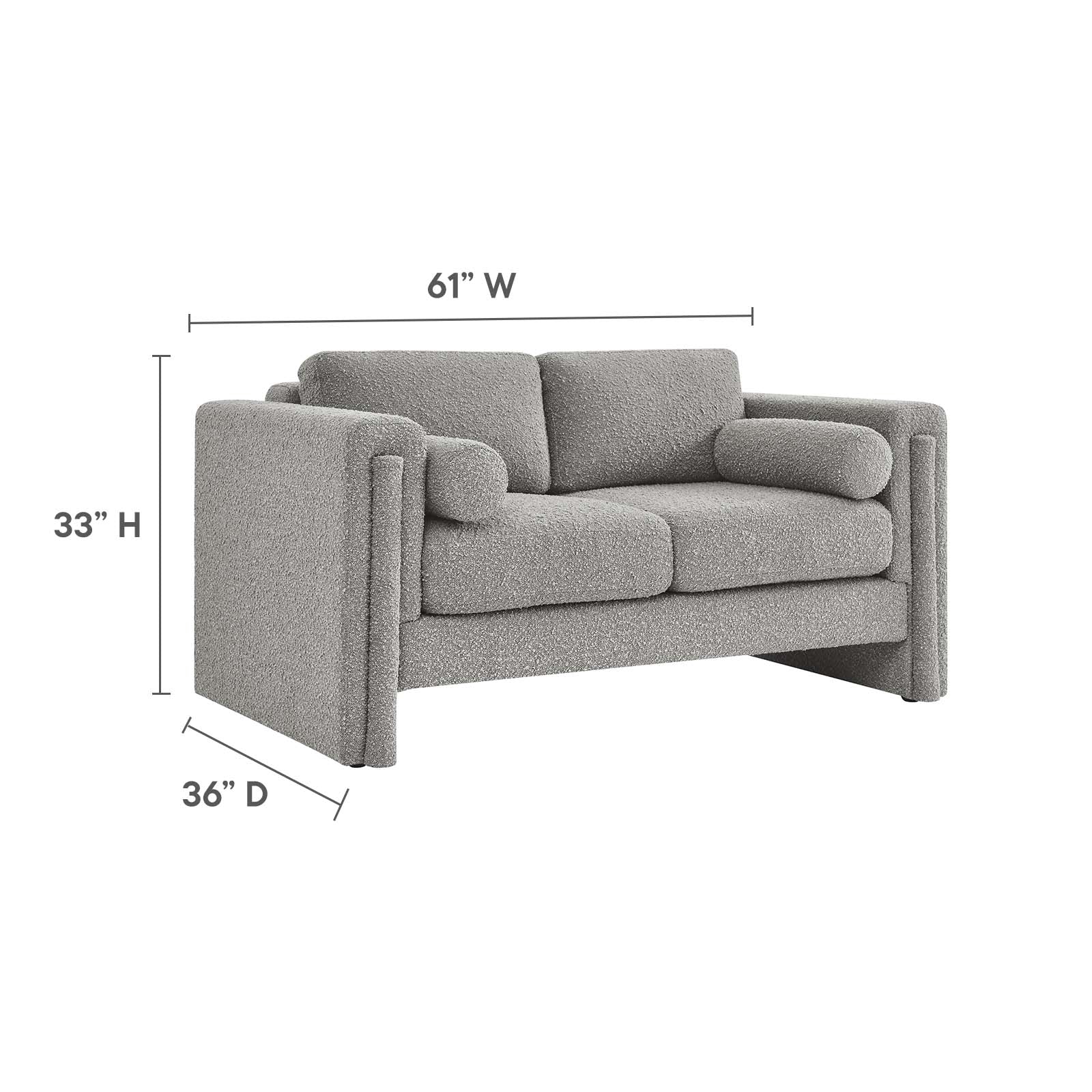 Visible Boucle Fabric Loveseat By Modway - EEI-6376 | Loveseats | Modishstore - 23