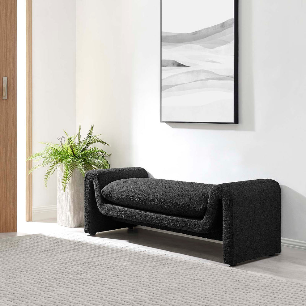 Waverly Boucle Fabric Bench By Modway - EEI-6379 | Benches | Modishstore - 1