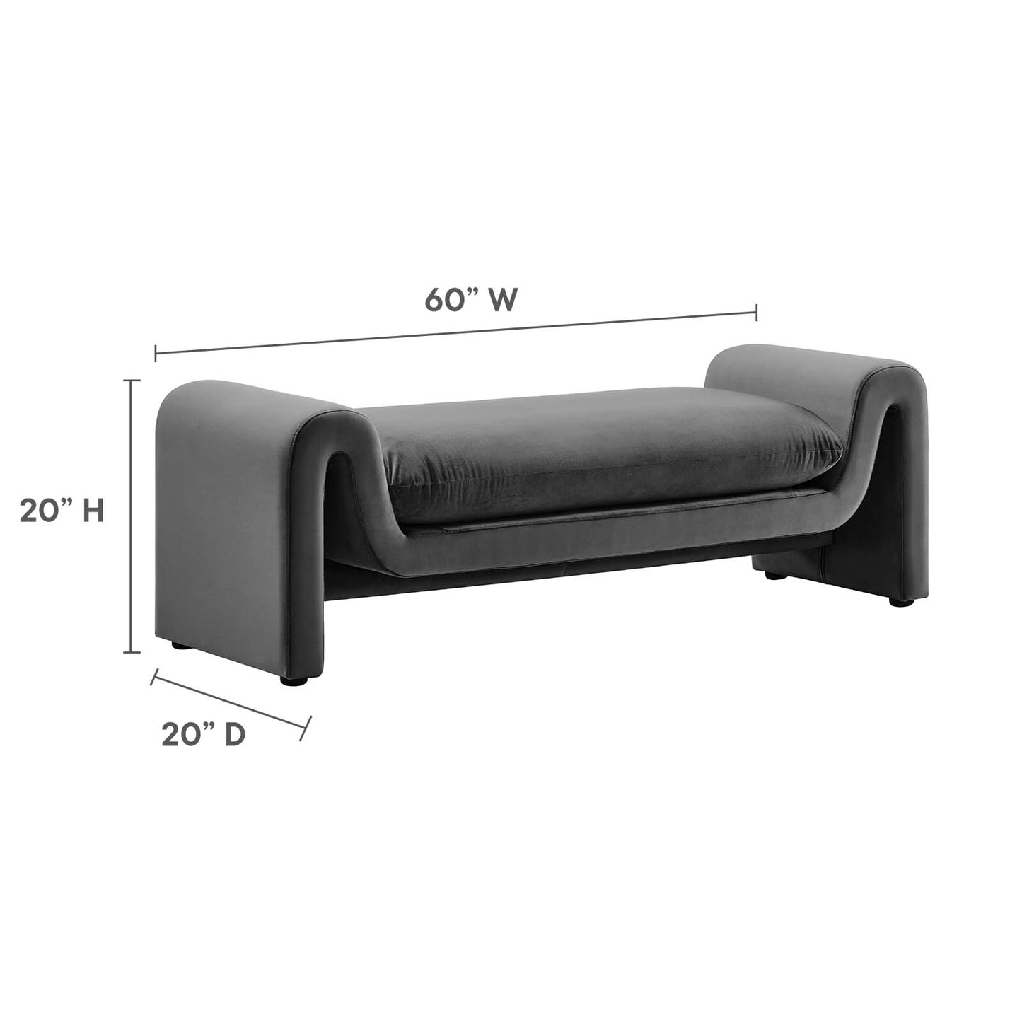 Waverly Performance Velvet Bench By Modway - EEI-6380 | Benches | Modishstore - 13