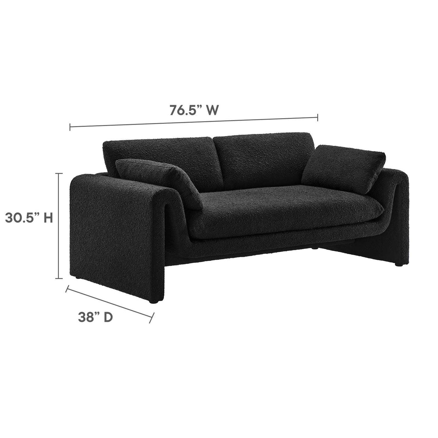 Waverly Boucle Fabric Sofa By Modway - EEI-6381 | Sofas | Modishstore - 6