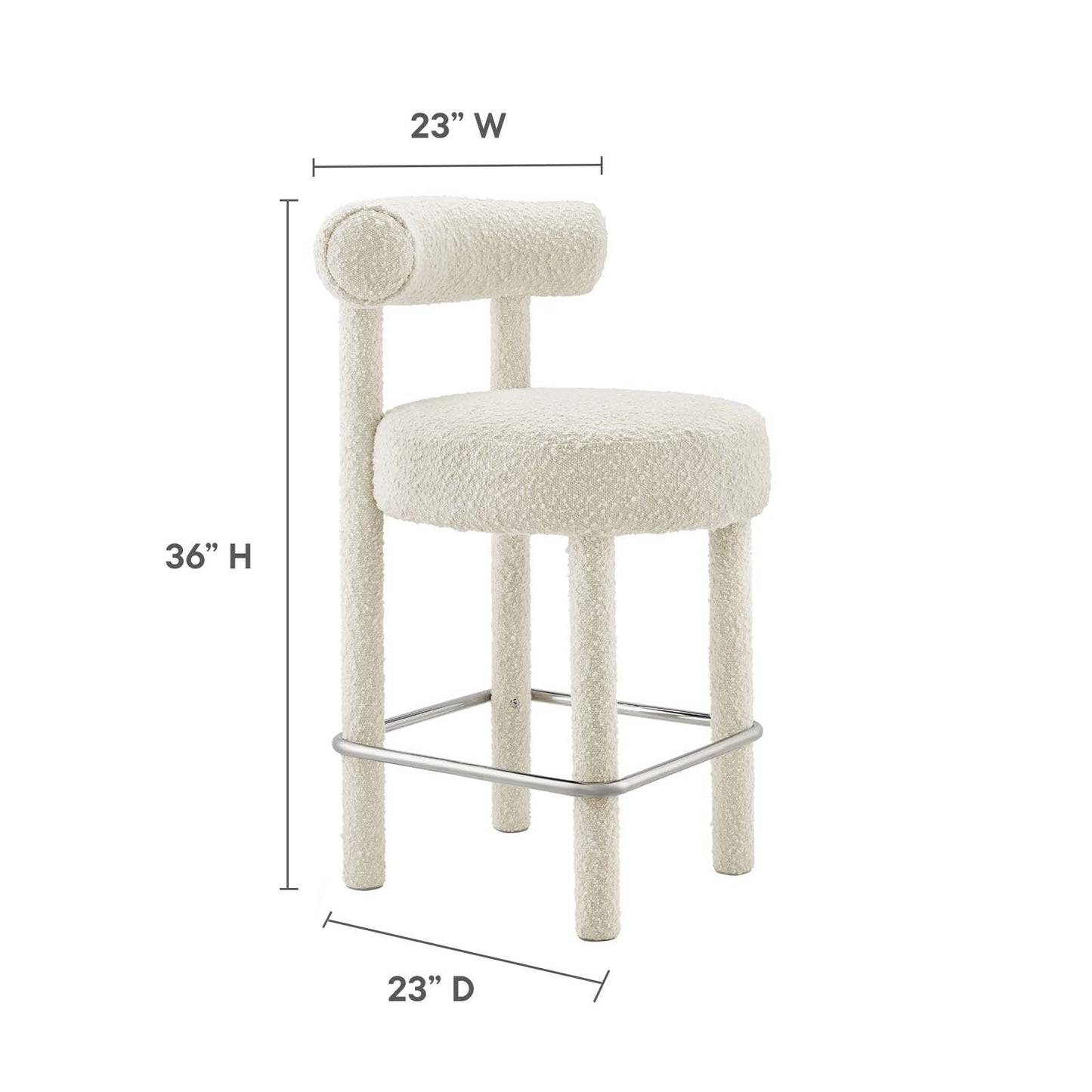Toulouse Boucle Fabric Counter Stool By Modway - EEI-6383 | Counter Stools | Modishstore - 16