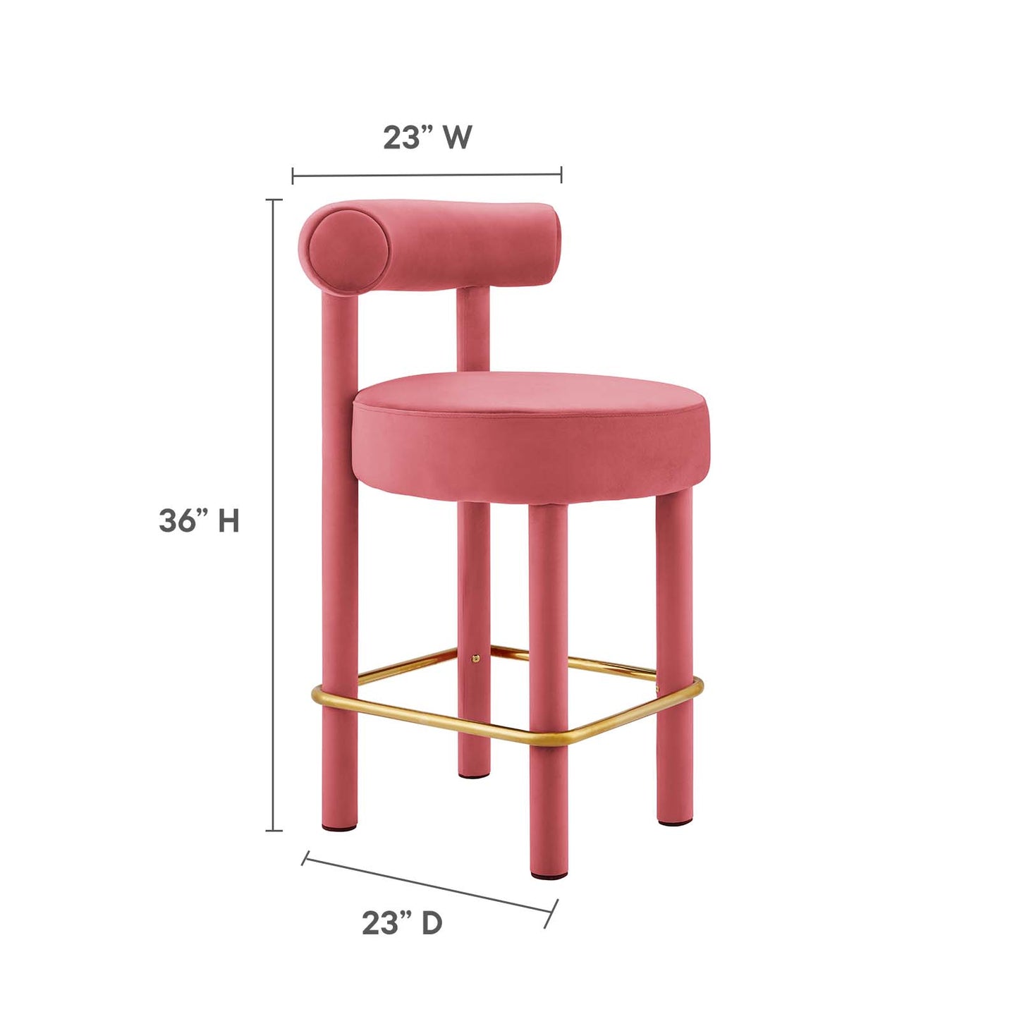 Toulouse Performance Velvet Counter Stool By Modway - EEI-6384 | Counter Stools | Modishstore - 8