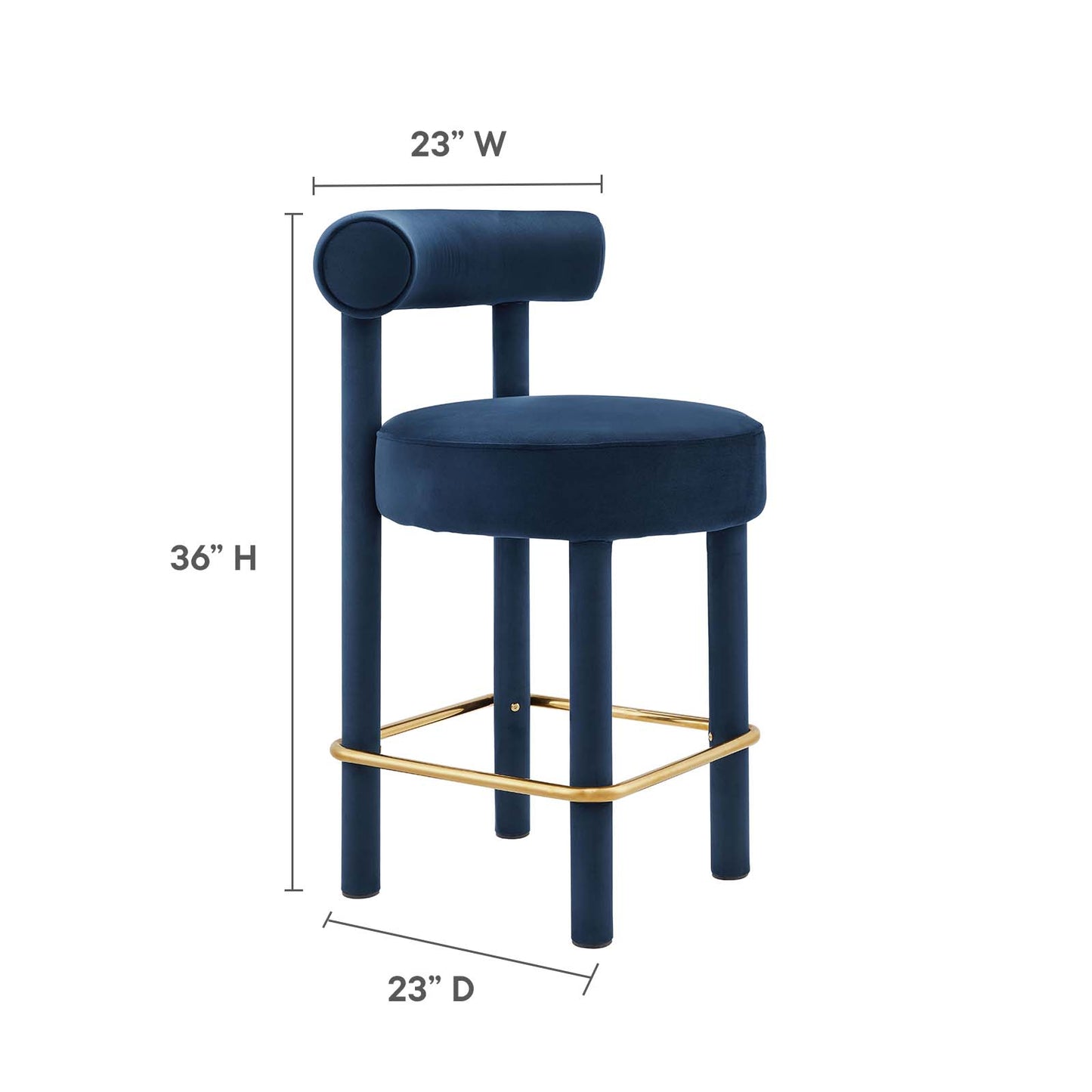 Toulouse Performance Velvet Counter Stool By Modway - EEI-6384 | Counter Stools | Modishstore - 24