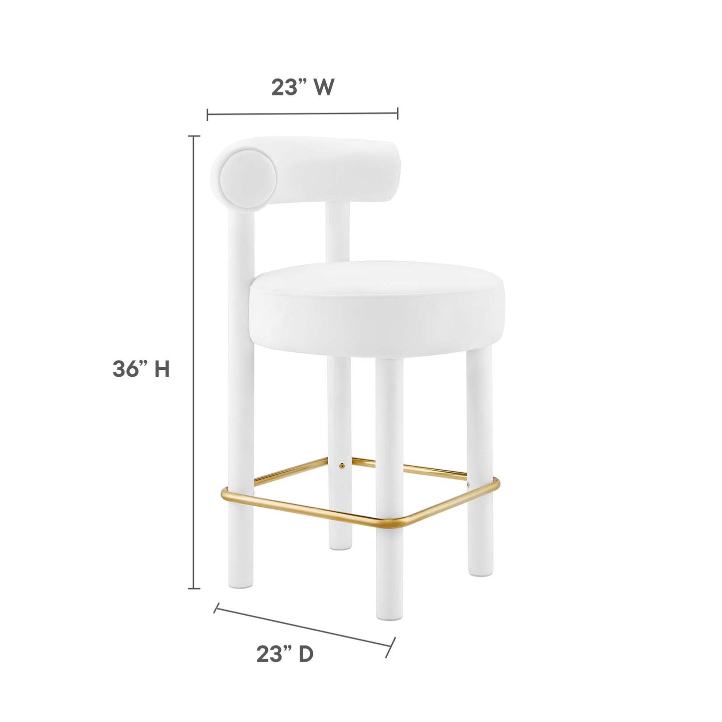 Toulouse Performance Velvet Counter Stool By Modway - EEI-6384 | Counter Stools | Modishstore - 32