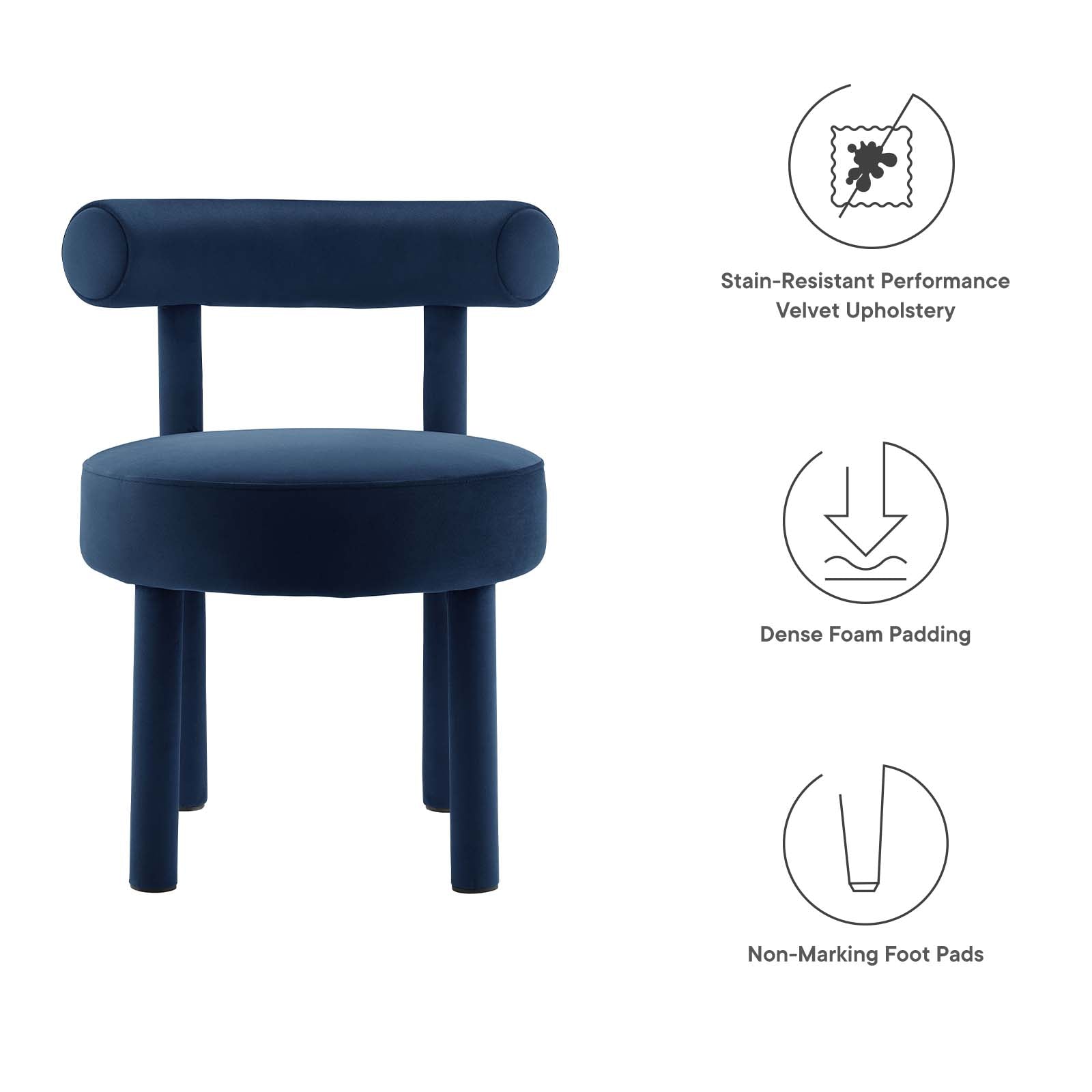 Toulouse Performance Velvet Dining Chair By Modway - EEI-6388 | Dining Chairs | Modishstore - 23
