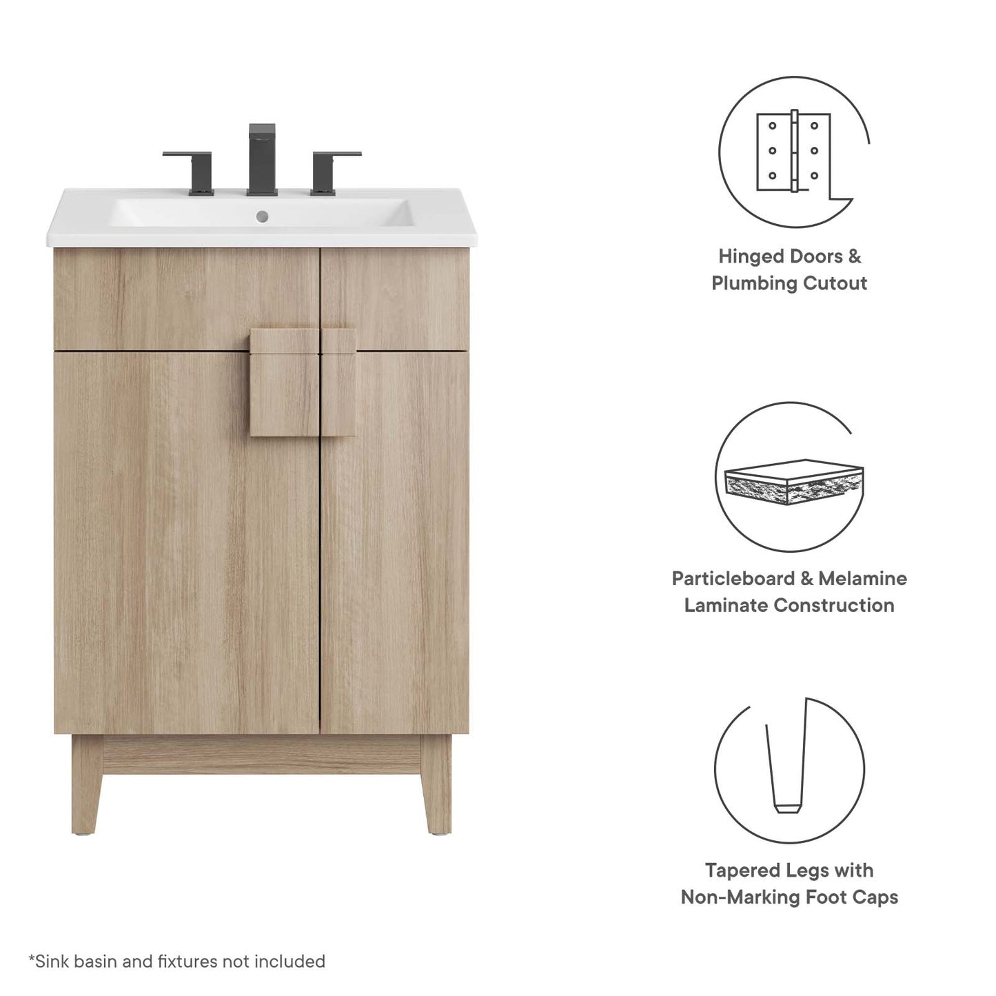Miles 24” Bathroom Vanity Cabinet (Sink Basin Not Included) By Modway - EEI-6399 | Bathroom Accessories | Modway - 15
