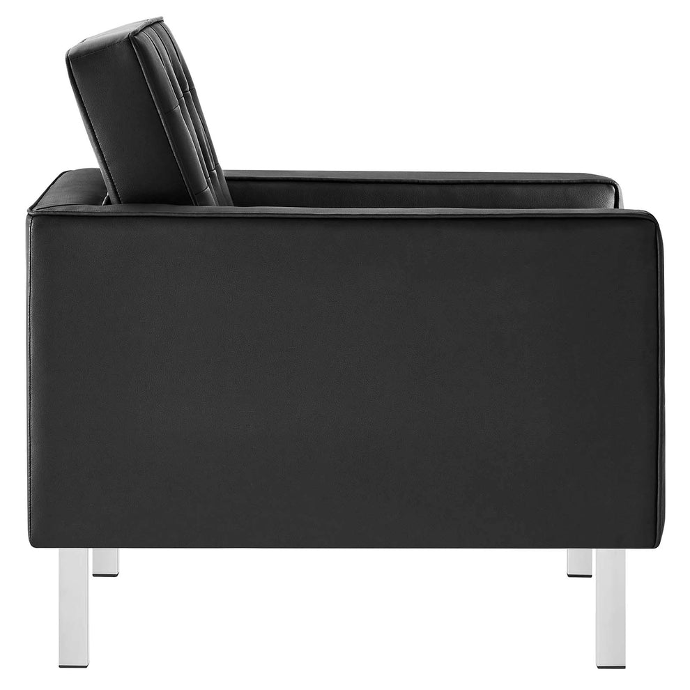 Loft Tufted Vegan Leather Armchair and Ottoman Set By Modway - EEI-6409 | Armchairs | Modishstore - 5